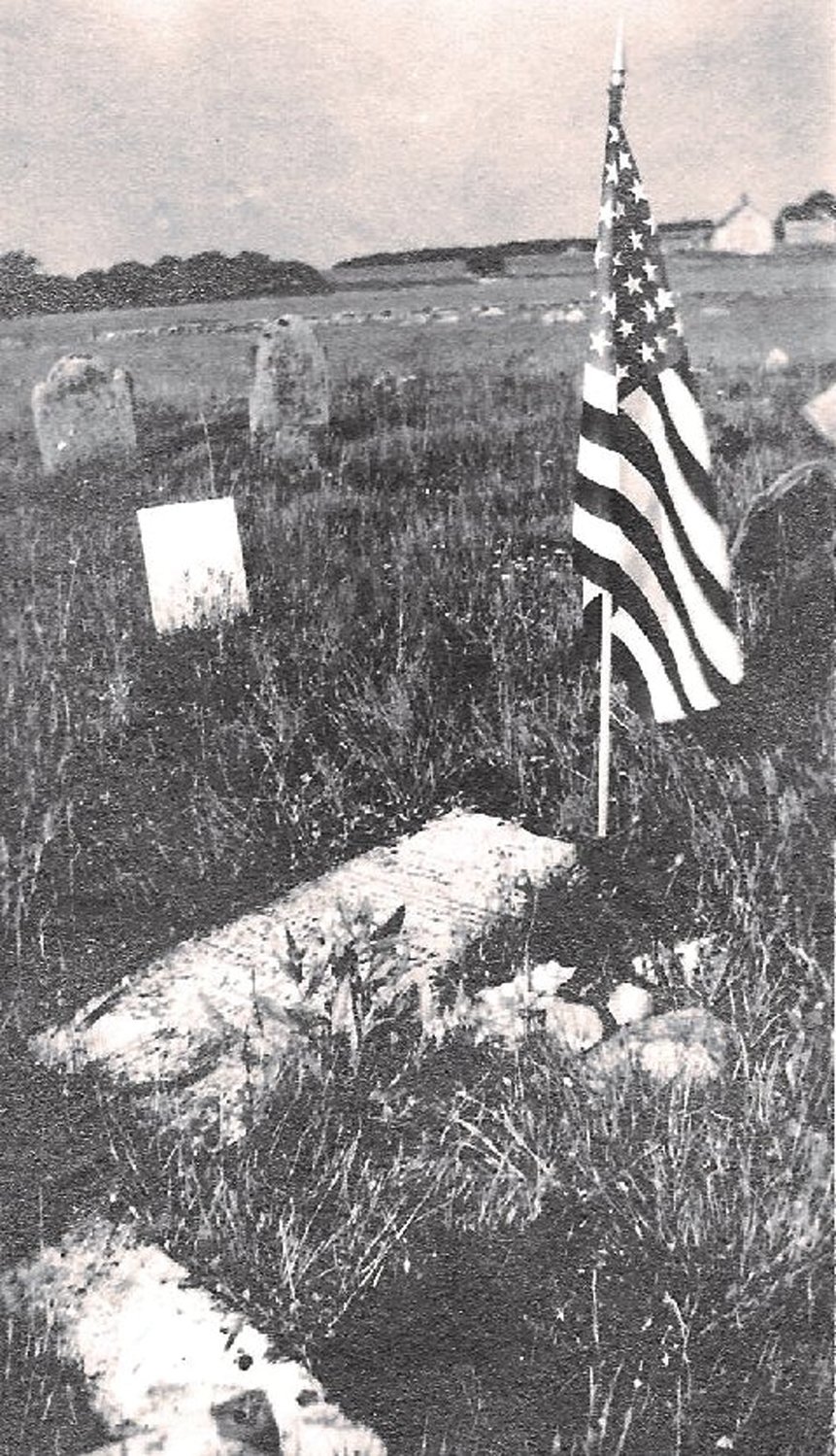 ORIGINAL RESTING PLACE: Israel Angell's first place of interment at what’s now known as Rhode Island Historical Cemetery Johnston 43.